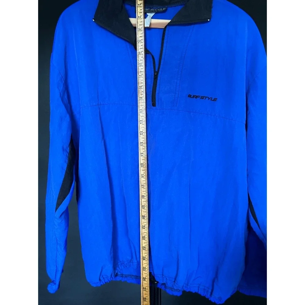 Vtg Vintage Surf Style L/XL Windbreaker Pullover + Shorts Electric Blue